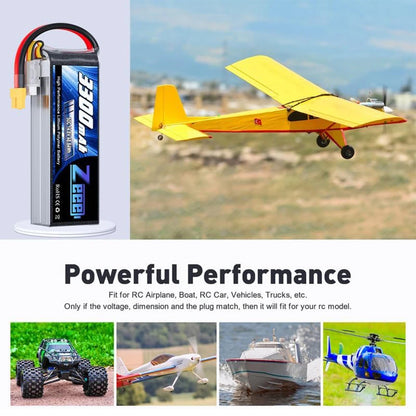 Lot de 2 batteries Zeee 4S Lipo FPV pour drone, 14,8 V, 3300 mAh, 50C, avec étui souple et connecteur XT60, compatibles avec voitures, hélicoptères et camions radiocommandés. Pièces détachées pour modèles réduits radiocommandés.