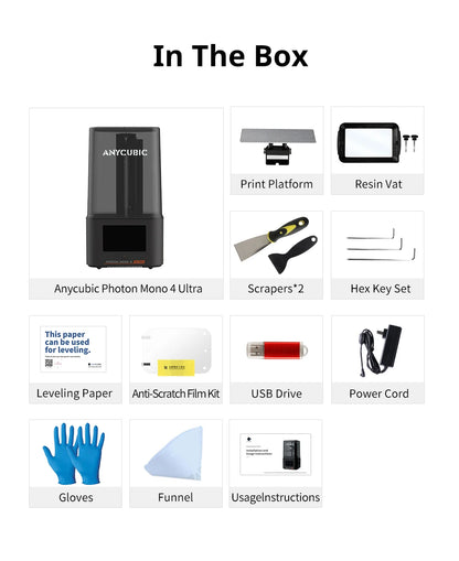 PRESALE ANYCUBIC Photon Mono 4 Ultra V2 3D Printer 10K 7'' high-definition screen UV Resin 3D Printing Size 236mmx231mmx430mm