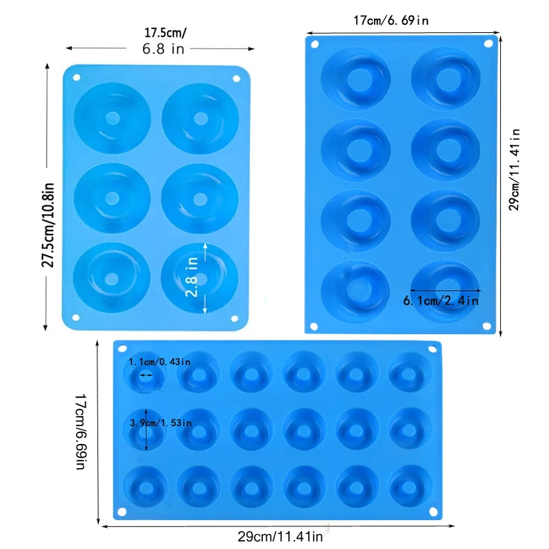 6 Holes Silicone Donut Mold Baking Pan Non-Stick Baking Pastry Chocolate Cake Dessert DIY Decoration Tools Bagels Muffins Donuts