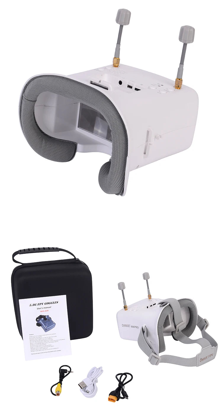 008D PRO Fpv Goggles For 5.8ghz Elrs 4.3inch Analog Fpv Goggles For Fpv Goggle Headstrap