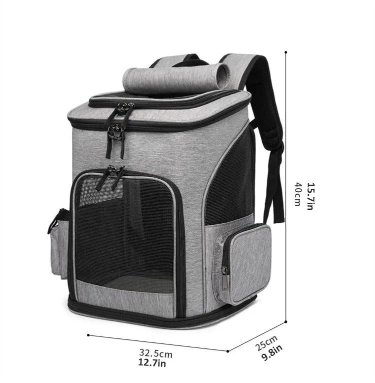 Pet Supplies Out Puppy Backpack Expandable Pet Bag Large Capacity Breathable Portable Cat Backpack Foldable Dog Bag