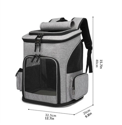 Pet Supplies Out Puppy Backpack Expandable Pet Bag Large Capacity Breathable Portable Cat Backpack Foldable Dog Bag