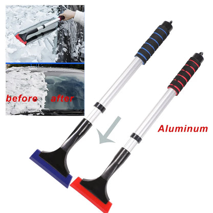 Grattoir à glace extensible en aluminium, brosse à neige pour pare-brise de voiture, pelle à neige télescopique extra-longue