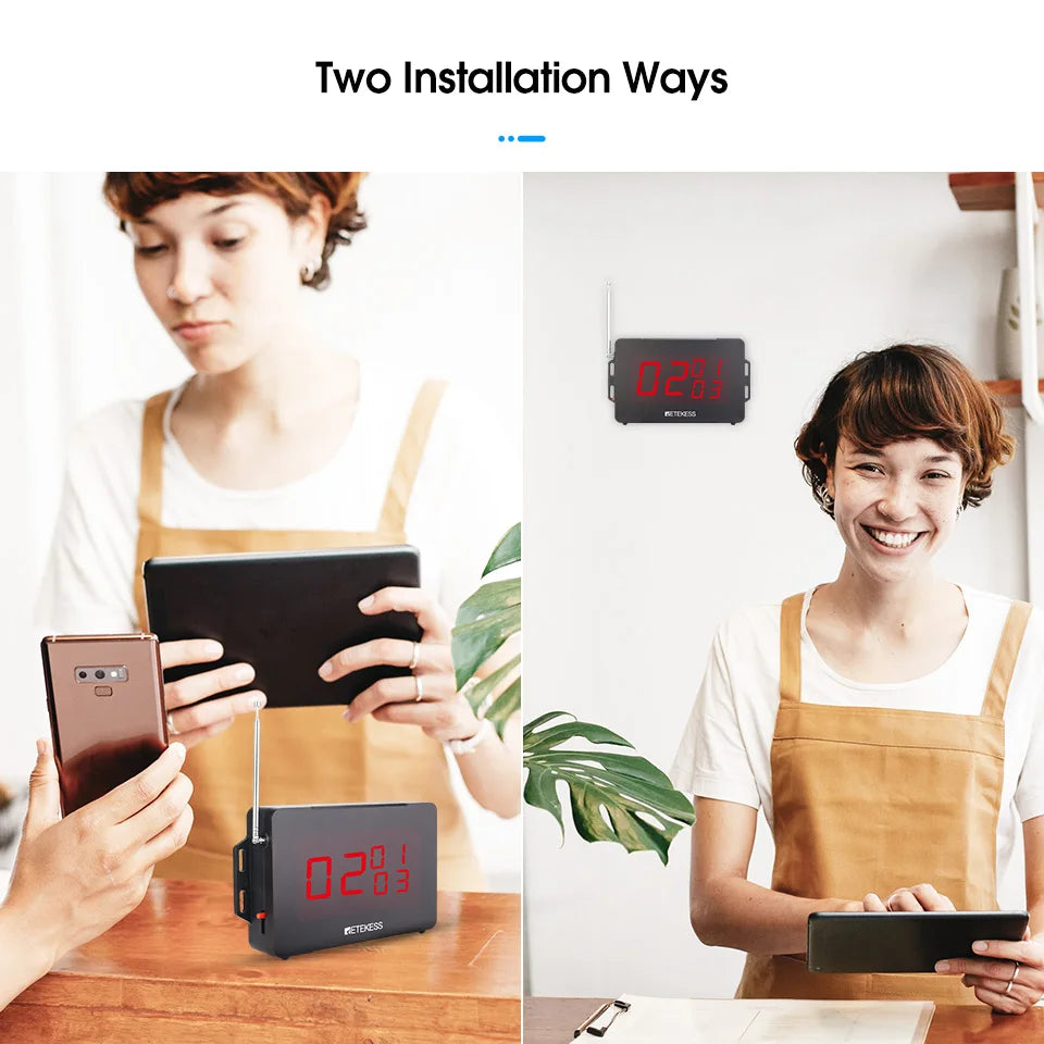 RETEKESS TD163 Restaurant Wireless Calling Pager System Host Voice Reporting Broadcast Display Receiver For Cafe Bar Club Hotel