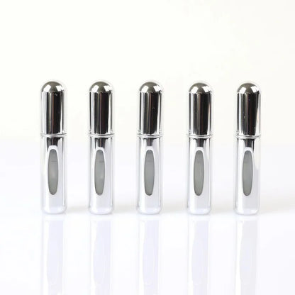New Hot 5pcs Sets Portable 5ml Perfume Refill Bottle Refillable Spray Scent Pump Empty Atomizer Cosmetic Containers Travel Gift