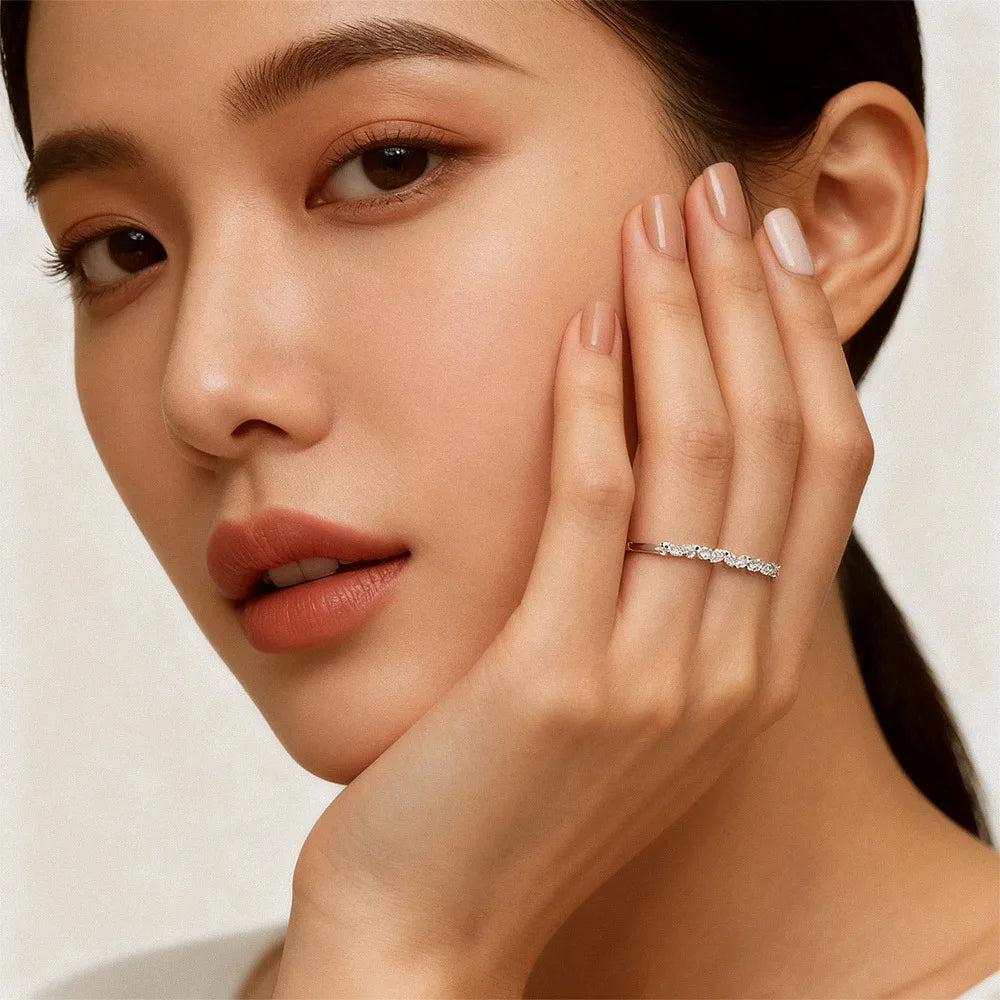 Bague tendance TFGLBU en moissanite de 1,5 mm pour femme, sertie de diamants de laboratoire assortis, anneau en argent sterling 925 certifié, vente en gros de bijoux