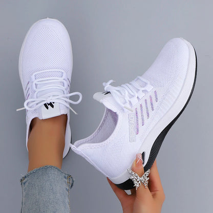 Spring and Autumn New Women's Casual Lace up Comfortable, Breathable, Lightweight and Wear-Resistant Sports Shoes
