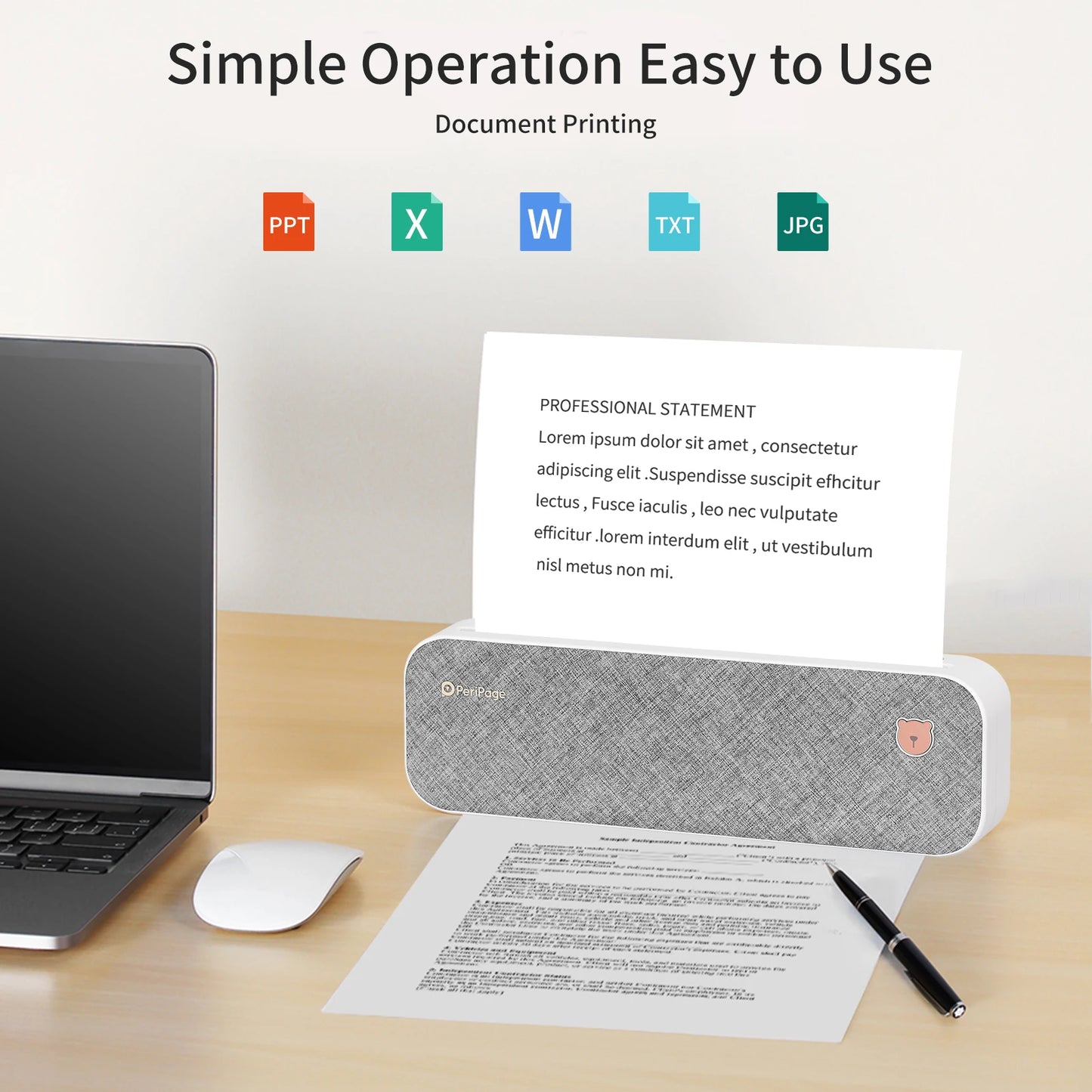 PeriPage A40 A4 Paper Printer Direct Thermal Transfer Wirless Mobile Photo Printer USB BT Connection For 2''/3''/4'' Paper Width