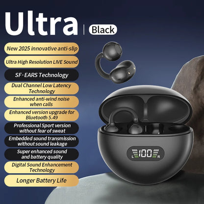 New Sport Earclip Wireless Headphone Bluetooth Earphone audífonos bluetooth inalámbrico Gaming LED Display for xiaomi huawei