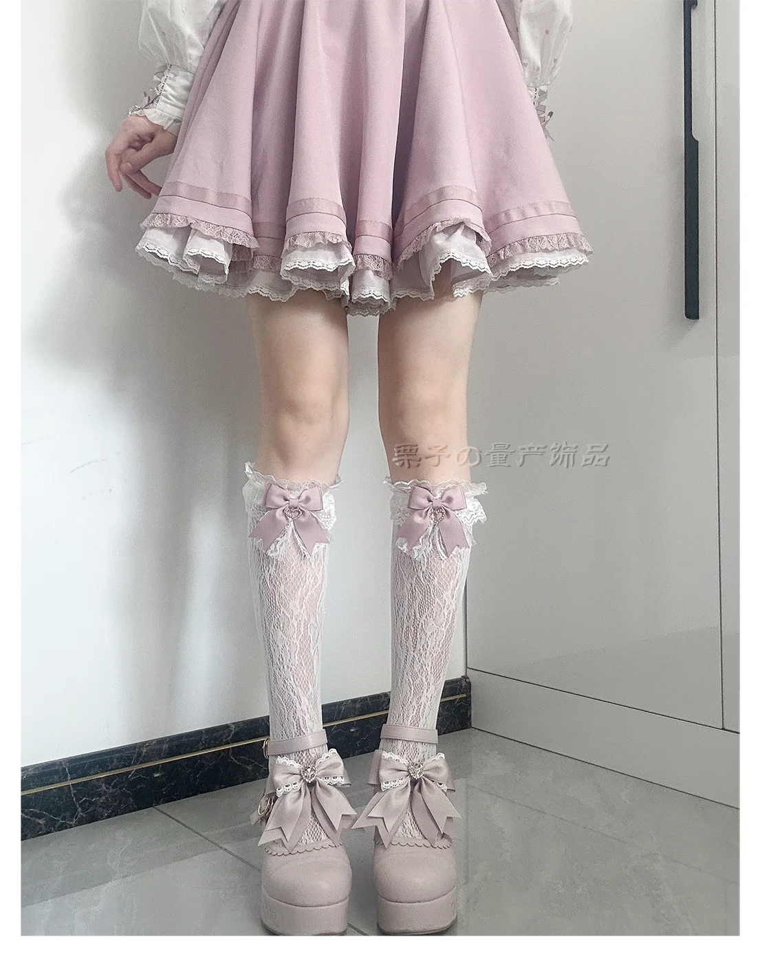 JK Lolita Lace Stockings Bow Knot Sweet Socks Female Long Stocking Teen Uniform Calf Socks Student Cute JK Socks