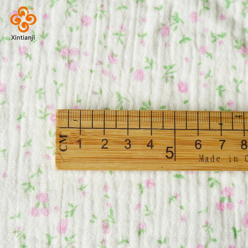 Soft Heart Print Cotton Sewing Fabric Crepe Double Layer Gauze Cloth Valentine's Day Diy Towel Material YHW300530