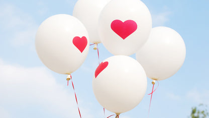 6Pcs Red/White Anniversary Heart Love Spiral Swirl Hanging Garland Balloon Straws for Valentine's Day Wedding Party Decorations