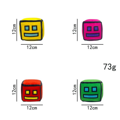 Peluche Cube Geometry Dash de 12 cm pour Halloween, petit coussin en peluche, pendentif carré, cadeau mignon pour les enfants