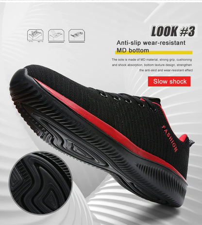 Men Women Knit Sneakers Breathable Athletic Running Walking Gym Shoes
