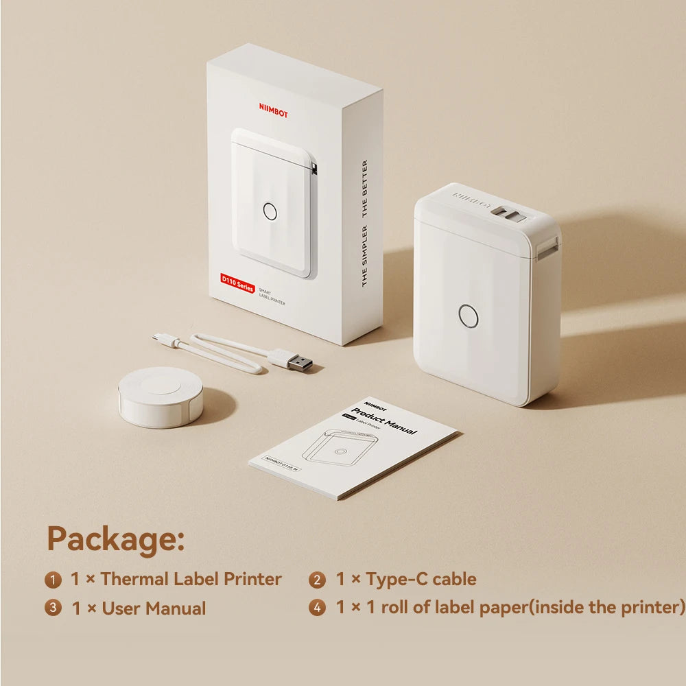 Niimbot D11 D110 D101 H1S Mini Thermal Printer Pocket Label Maker USB Bluetooth Label Stick Printer Inkless DIY Name Price Tag