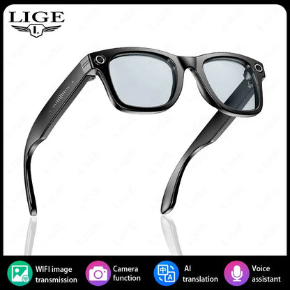 Lunettes intelligentes 8 mégapixels, enregistrement vidéo, reconnaissance photo IA, traduction de réponses, batterie 270 mAh, étanche IP65, Bluetooth