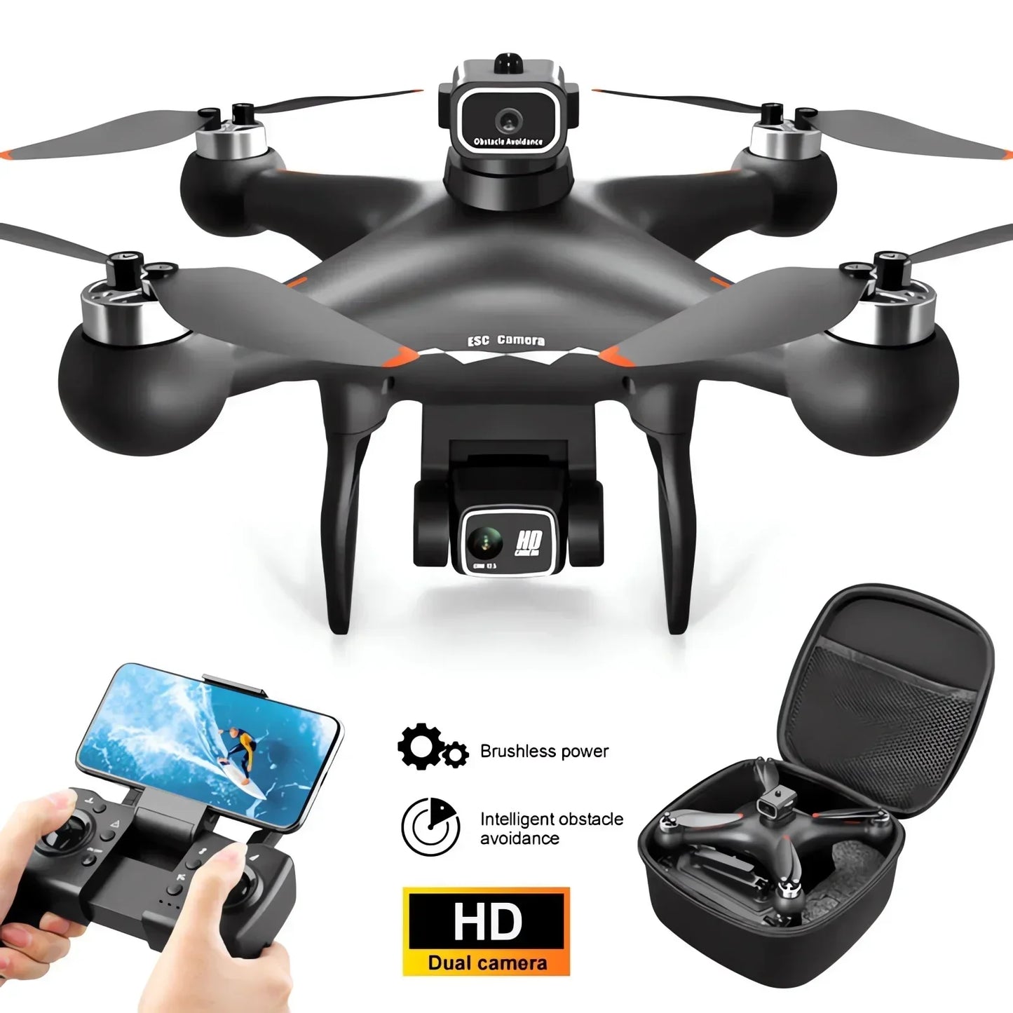 S116 MAX FPV Drone Triple Battery Dual 8K HD Cameras Optical Flow Positioning WIFI Real-Time Transmission 360° Smart Avoidance