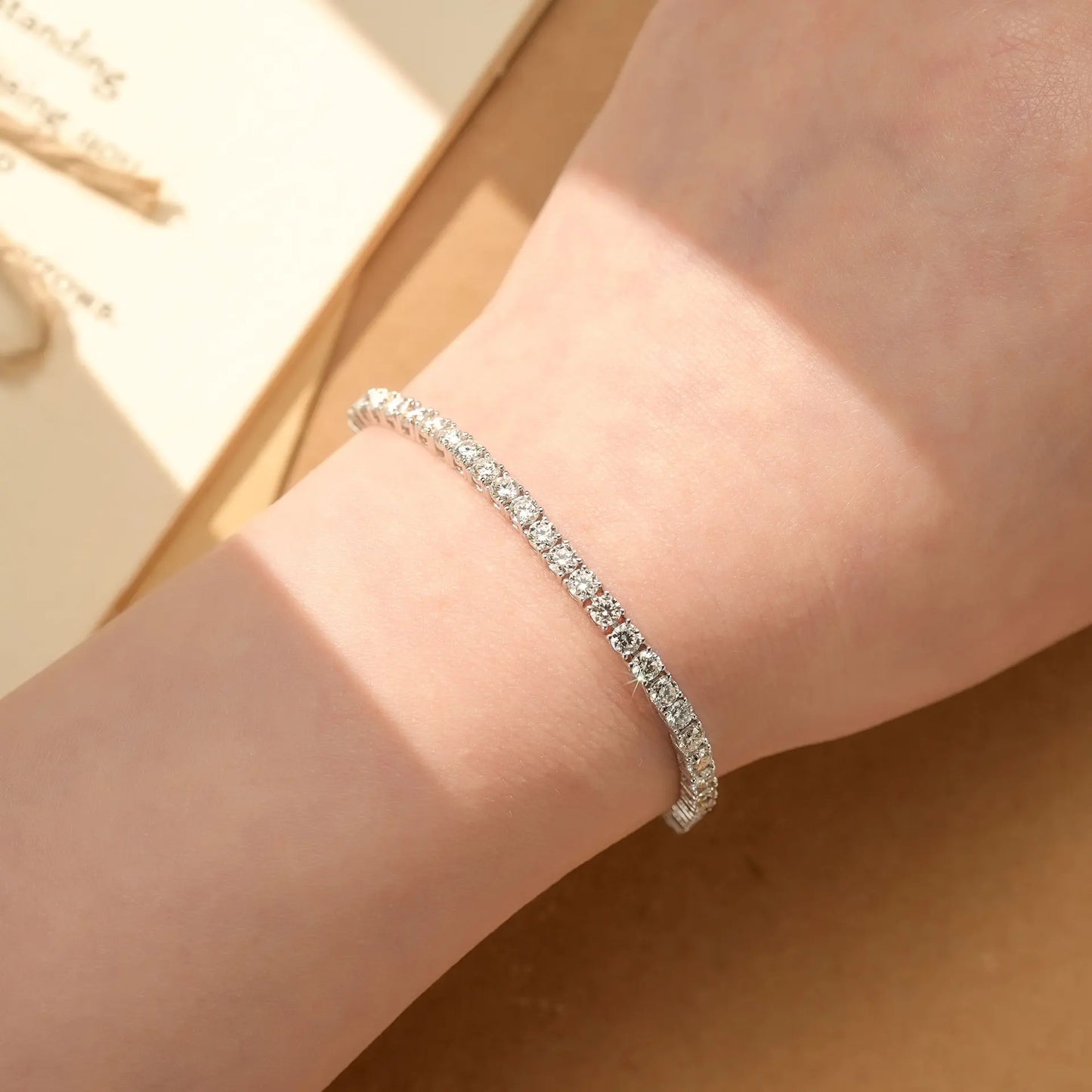 Luxury  Jewelry VVS Moissanite  Sterling Silver 925 Fashion Moissanite Tennis Chain Bracelet and Necklace For Women