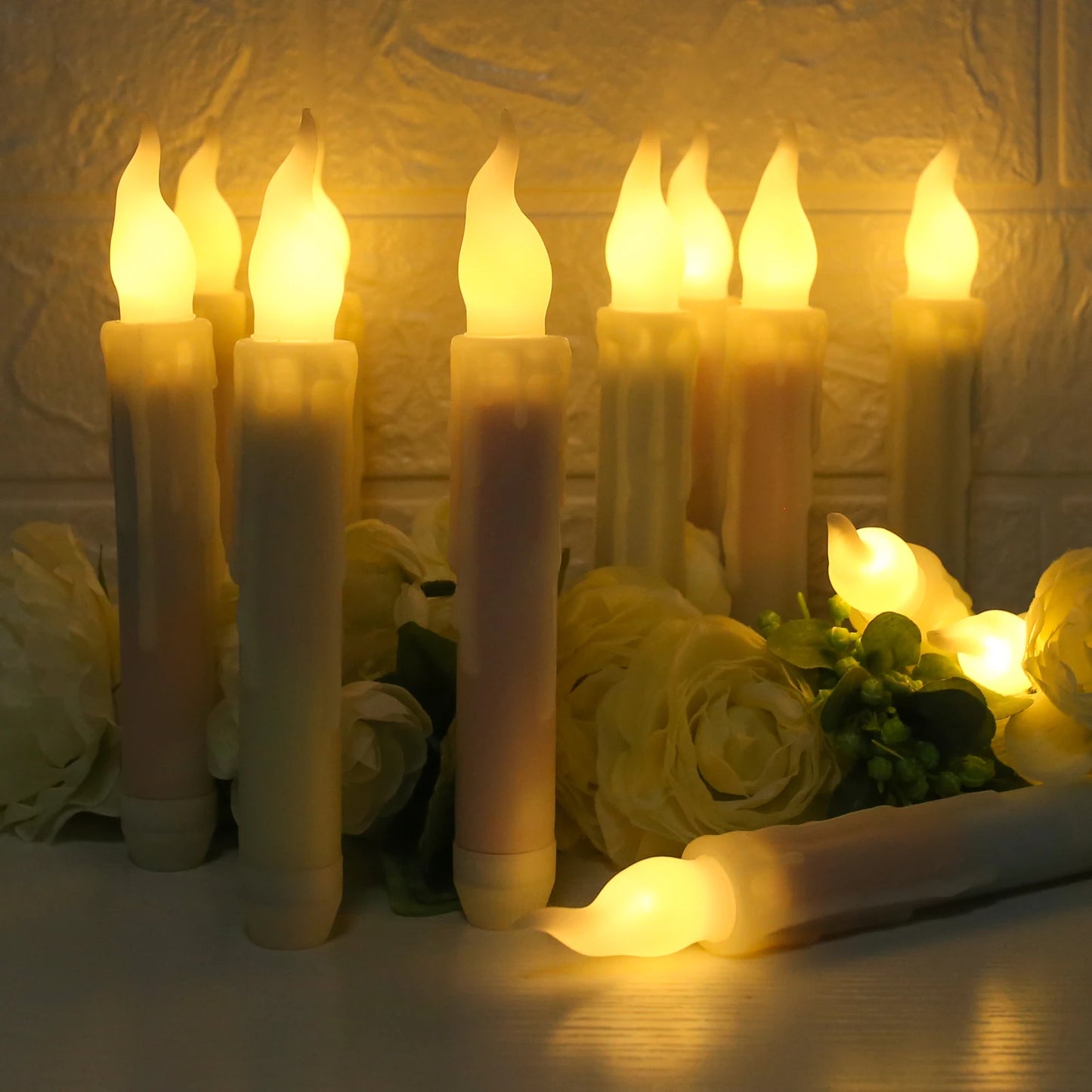 Pack of 6 Remote Control LED Decorative Candle Light Battery Operated Flameless Electronic Home Party Wedding Candle With Timer