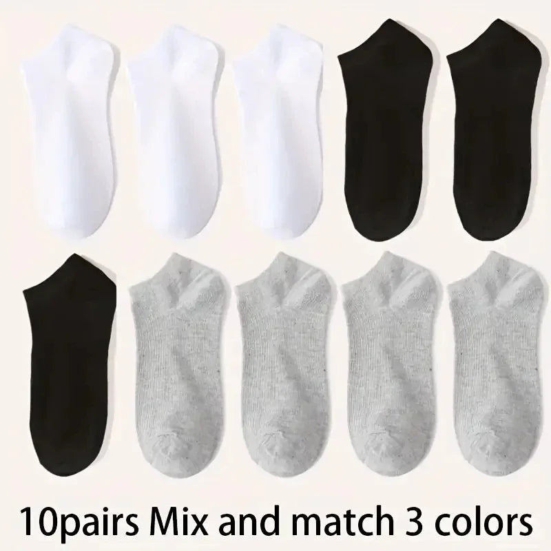 5/10-Pack Unisex Comfort Fit Ankle Socks – Breathable Lightweight Socks for Sports & Everyday Wear