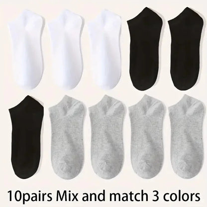 5/10-Pack Unisex Comfort Fit Ankle Socks – Breathable Lightweight Socks for Sports & Everyday Wear