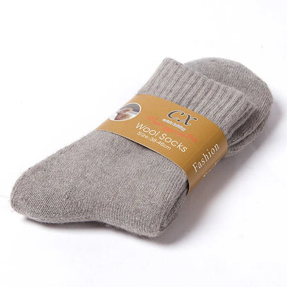 1 Pair Solid Color Wool Socks Men's Sock Women Socks Against Super Thicker Winter Socks High Quality Cold Snow Sock Merino Socks