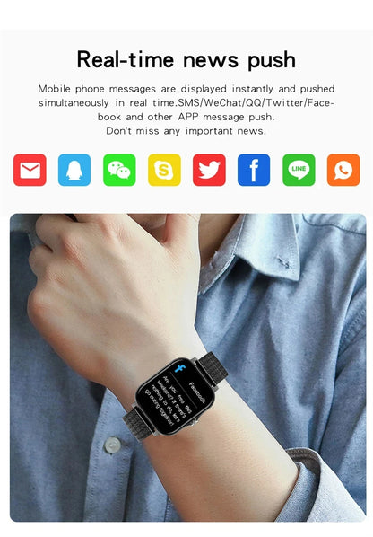 Smart Watch For Android IOS Watches 1.83inch HD Display Bluetooth Call Message Alert Music Sports Mode Smartwatch Men Women Gift