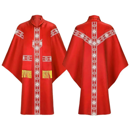 Robe de Cosplay du Prêtre Catholique, Robe de Messe de l'Église Chasuble, Vintage Baggy, Cape Médiévale