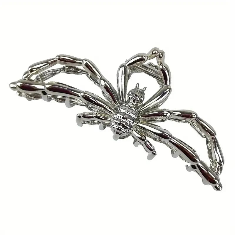 1pc Spider Hair Clip Black Spider Claw Clip Large Metal Hair Claw Clips For Women Halloween Hair Accessories Hair Jaw Clips Nons