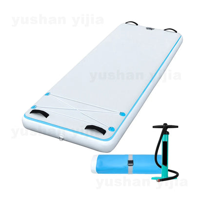 Tapis de yoga gonflable multifonctionnel, idéal pour le yoga, le pilates et les étirements, à la maison ou en extérieur.