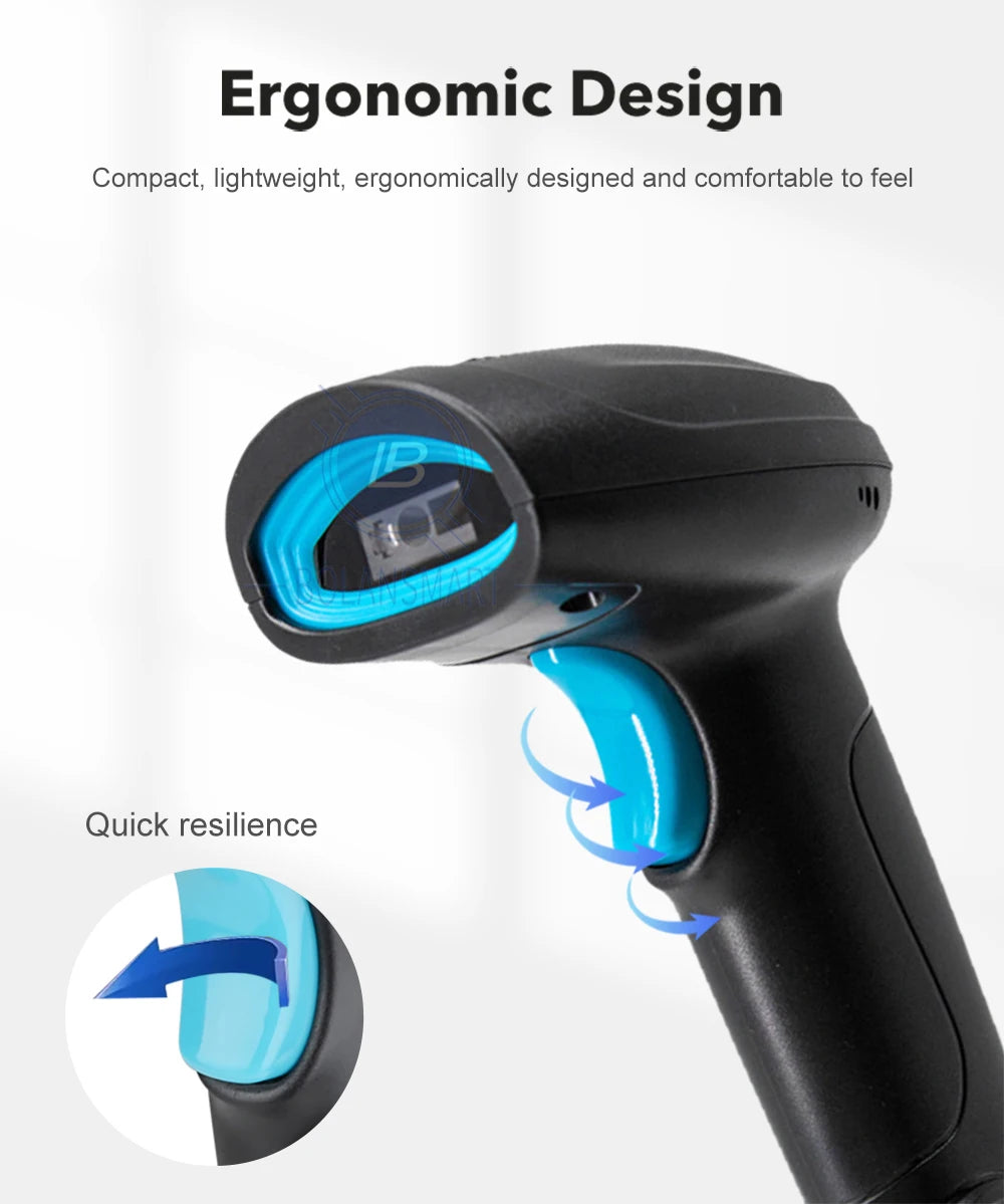 Lecteur de codes-barres 1D/2D filaire/sans fil Bluetooth omnidirectionnel pour la logistique des supermarchés et des produits