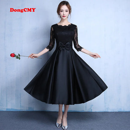 Robe De Roiree Evening Dresses Dongcmy New Fashion Party 2025 Lace Black Plus Size Gala Abiti Da Sera Formal Gowns Customized