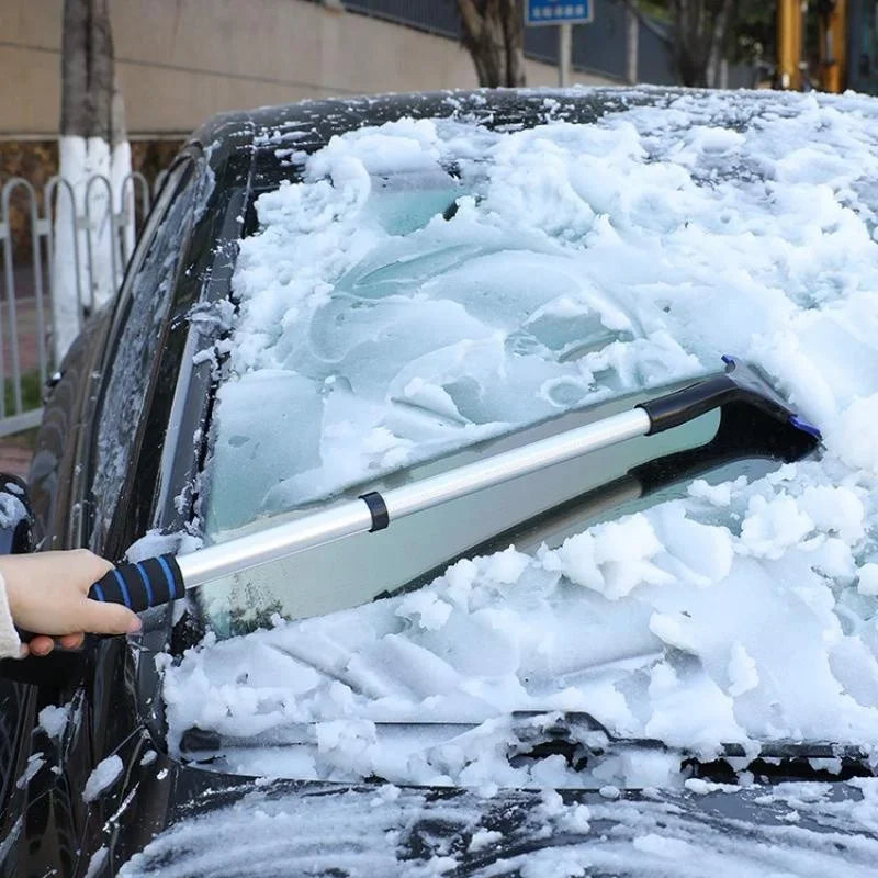 Grattoir à glace extensible en aluminium, brosse à neige pour pare-brise de voiture, pelle à neige télescopique extra-longue