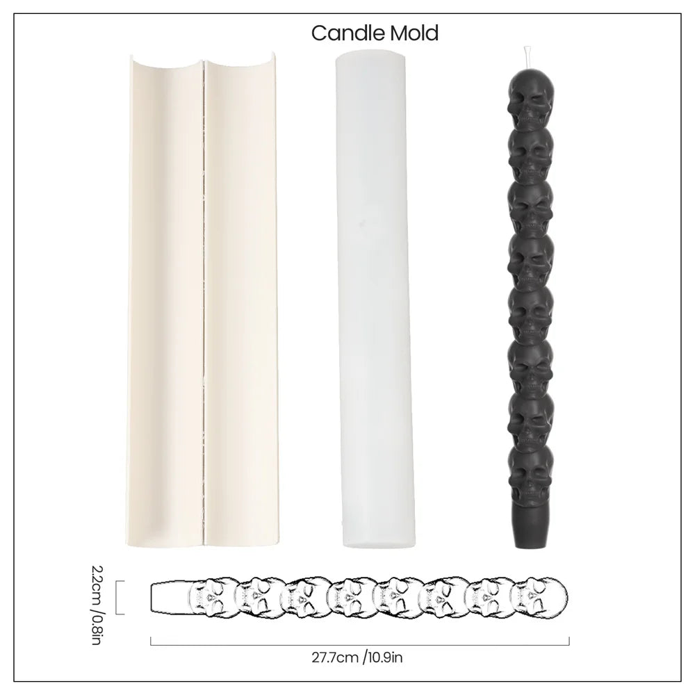 Nicole Jack-O'-Lantern Taper Candle Mold DIY Halloween Silicone Mould Halloween Home Decoration