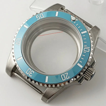 Goutent 40mm Sapphire Crystal Watch Case Blue Ceramic Bezel Fit NH34 NH35 NH36 ETA 2824 PT5000 ST2130 Movement