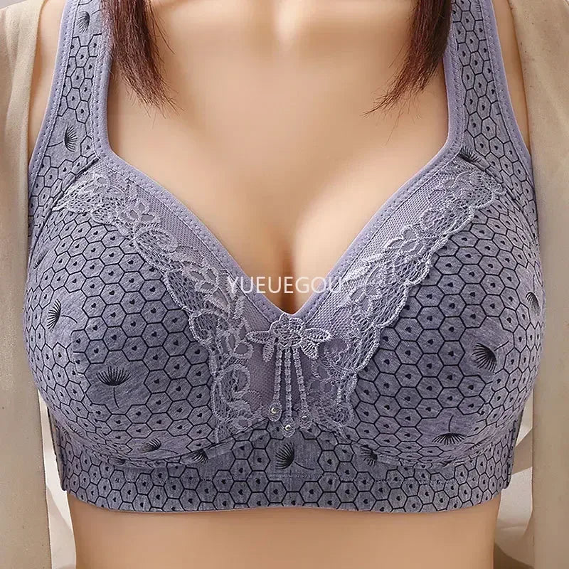 Plus Size Push Up Bra for Women - Adjustable Straps Lace Trim, Full Coverage Comfortable Support Underwire Bra for Big Bust