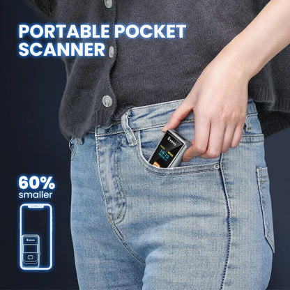 Scanner de codes-barres EYOYO Bluetooth QR 2D 1D avec écran LED, lecteur de codes-barres laser sans fil pour paiements mobiles iOS, Android et Windows.