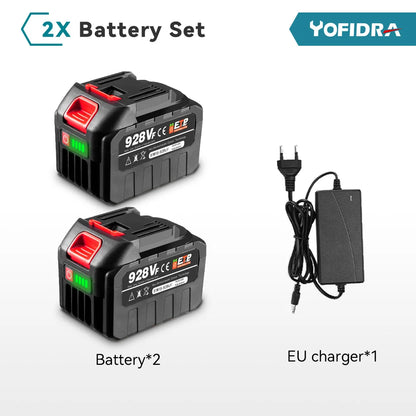 YOFIDRA 928VF 22500mAh Rechargeable Lithium Ion Battery 388VF 15000mAh 128VF Li-ion Battery For Electric Work Power Tool