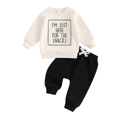 0-3Y Baby Boys Autumn Winter Clothes Set Kids Long Sleeve Letter Print Pullover Tops Sweatshirt Pants Toddler Casual Outfits