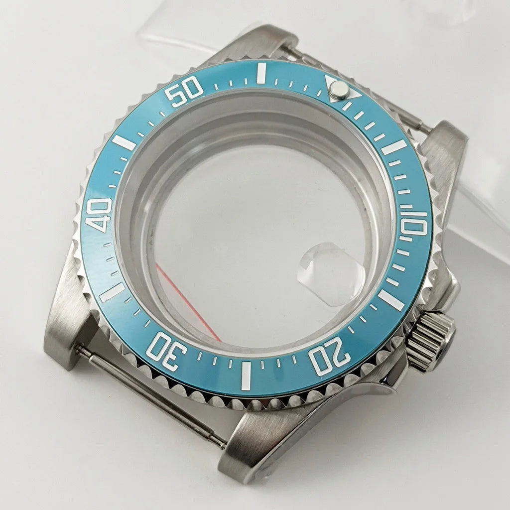 Goutent 40mm Sapphire Crystal Watch Case Blue Ceramic Bezel Fit NH34 NH35 NH36 ETA 2824 PT5000 ST2130 Movement