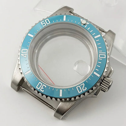 Goutent 40mm Sapphire Crystal Watch Case Blue Ceramic Bezel Fit NH34 NH35 NH36 ETA 2824 PT5000 ST2130 Movement