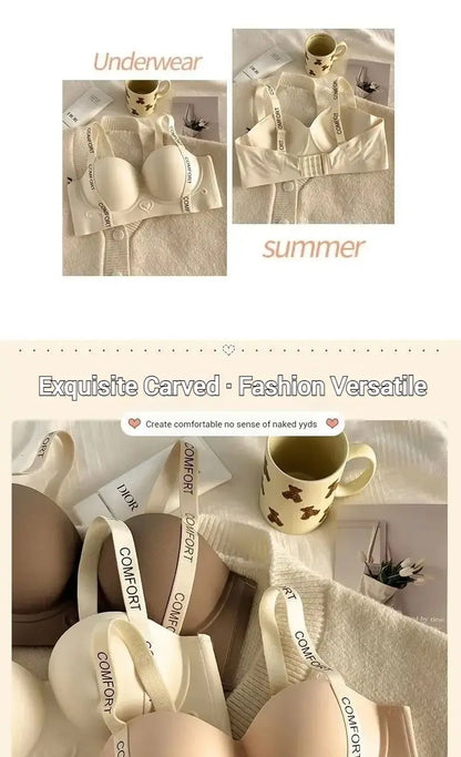 Push Up Bra for Small Breasts Seamless Lift Adjustable Bralette  Anti Sag Ringless Design Back Beauty Enhancer 24H Comfort