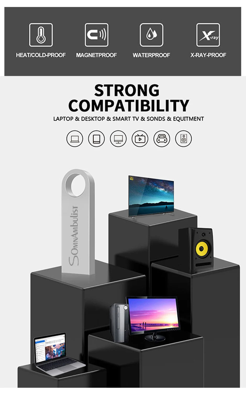 SomnAmbulist Pen Drive 32GB 64GB 128GB High Speed USB2.0 for PC Mobile Mini Pen Drive 16GB 32GB USB Flash Drive 64GB 8GB 4GB