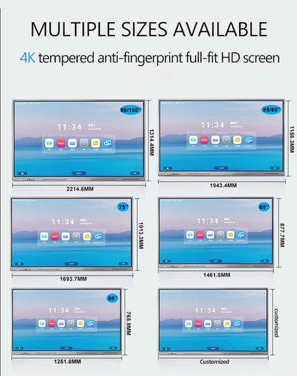 Smart LED Touch TV With Android WiFi 4K 50 55 65 75 Inch Smart Touch TV-Customizable Size OEM/ODM Karaoke TV Motherboard