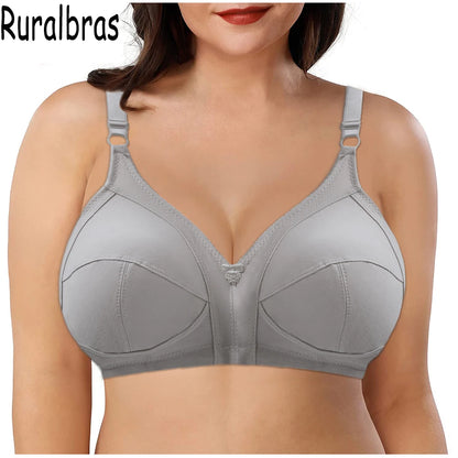 Ruralbras Sexy Full Cup C D E F G Bras For Women Push Up Seamless Comfortable Cotton Lingerie TOP Big Bust 36-52 Lace Undearwear