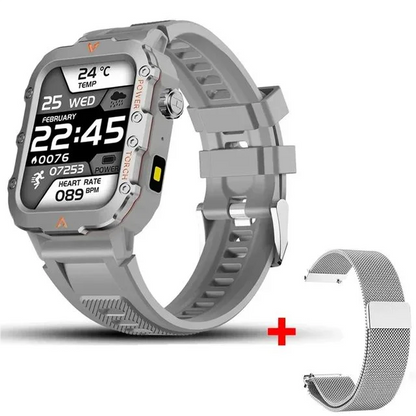 2025 Smartwatch Military Outdoor Sports Watches For Man Woman LED Flashlight Health Monitoring 1.73 inch Bluetooth Watches New