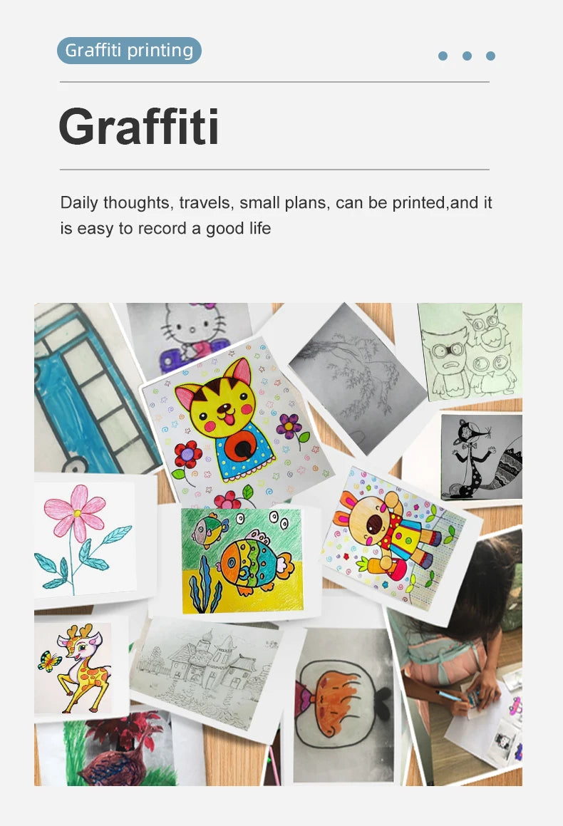 X6 Mini Pocket Sticker Printer Bluetooth Wireless Connection Portable Sticker Maker for Learning Note Journal DIY Work and Photo