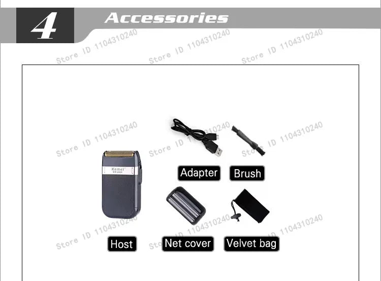 Kemei Men's Electric Hair Trimmer USB Charging Cordless Hair Clipper Reciprocating Twin Blade Beard Shaver KM-2024 KM-034 Kit