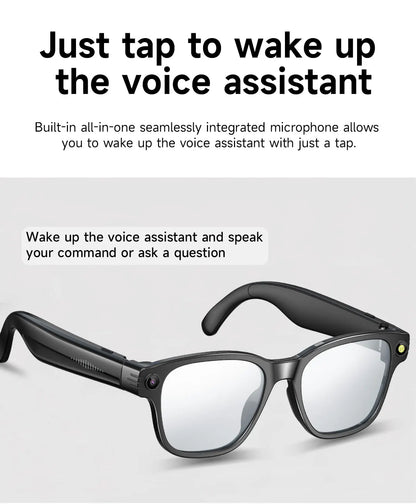 Smart Glasses With 8M HD camera 1200P anti-shake HD video AI intelligent voice assistant Real-time translation Object recognion