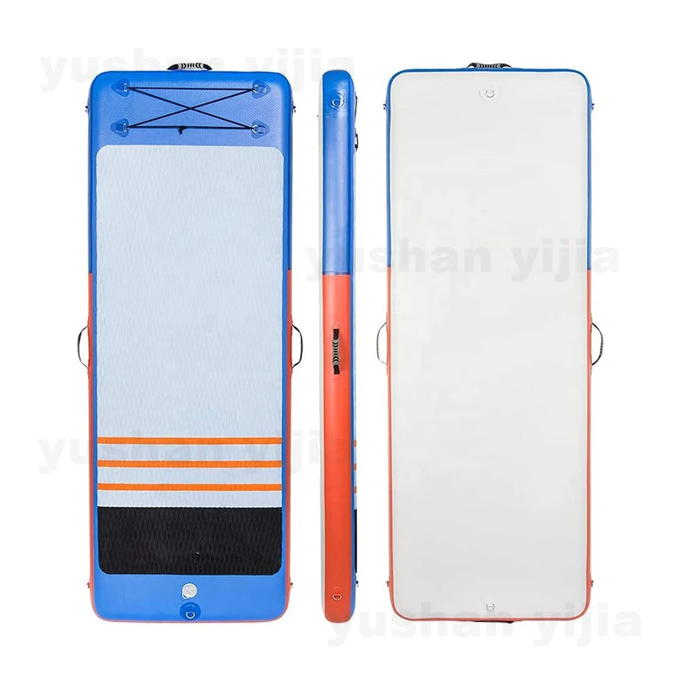 Tapis de yoga gonflable multifonctionnel, idéal pour le yoga, le pilates et les étirements, à la maison ou en extérieur.